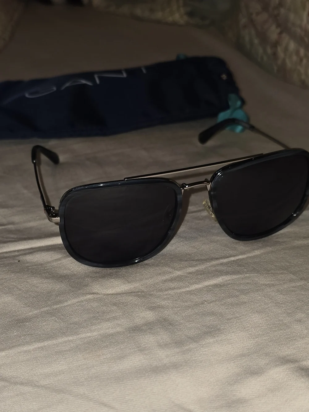 NWOT GANT Conti Senator G20 Flex Aviator Sunglasses Full Set 58-16-140